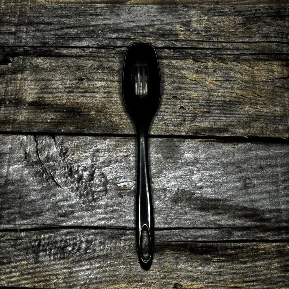 Vintage Ensar Corp Nylon Plastic Slotted Spoon Made USA Black 11